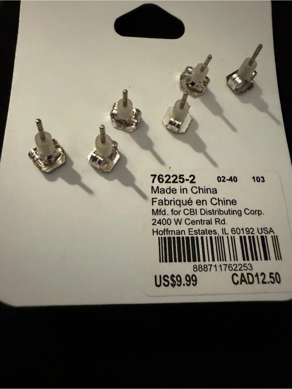 Claire’s Pearl-Look Stud Earring Set - White